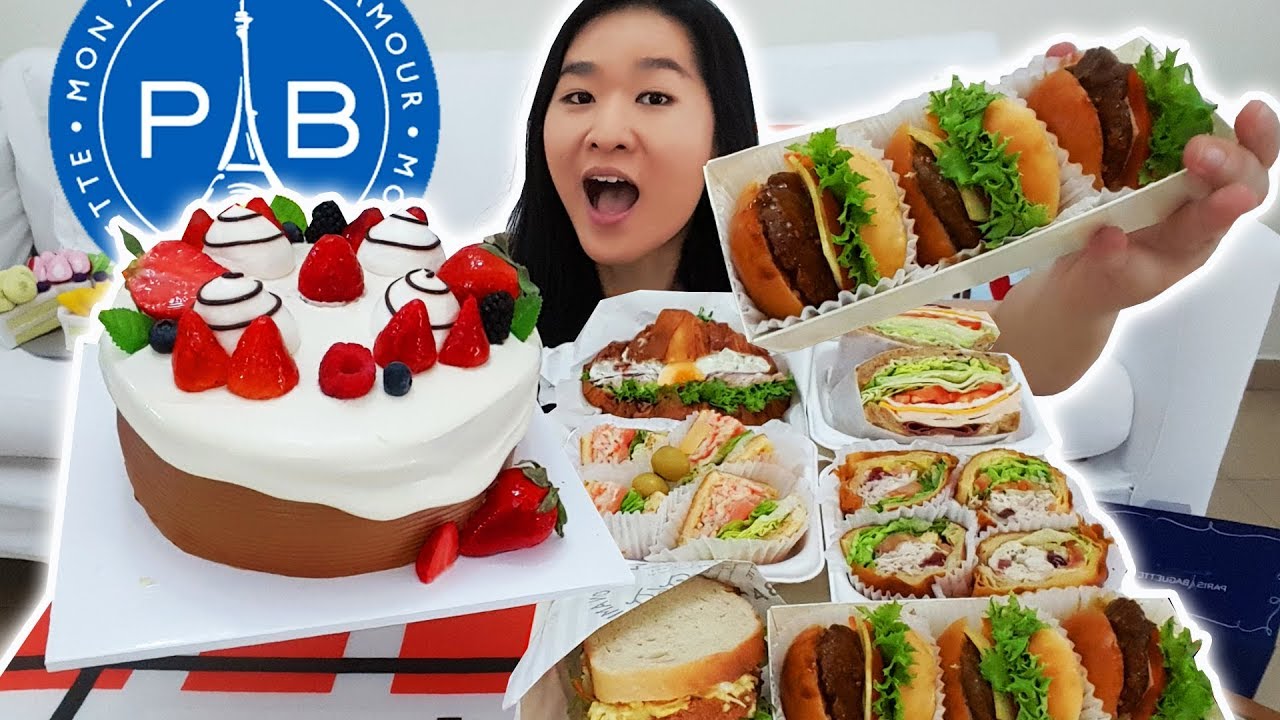 ROYAL CHOCOLATE CAKE! Chicken & Tuna Sandwiches, Beef Burgers | Paris Baguette Eating Show Mukbang