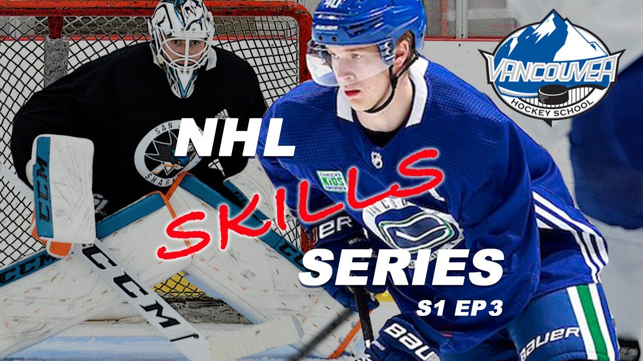 NHL Players practice with pro skills coach focusing on quick hands, edge work and season prep.