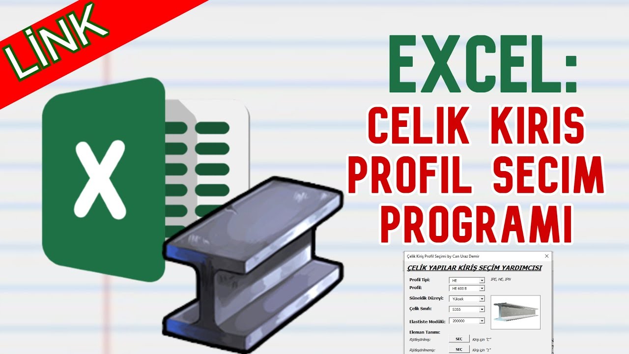 Excel Çelik Kiriş Profil Seçimi (İndirme Linki Açıklamada)