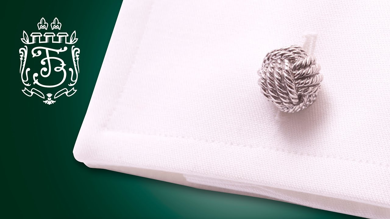 925 Sterling Silver Knot Cufflinks Platinum Plated - Fort Belvedere