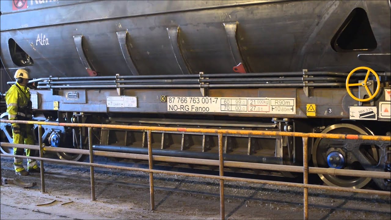 Bottom Dumper from Kiruna Wagon Unloads
