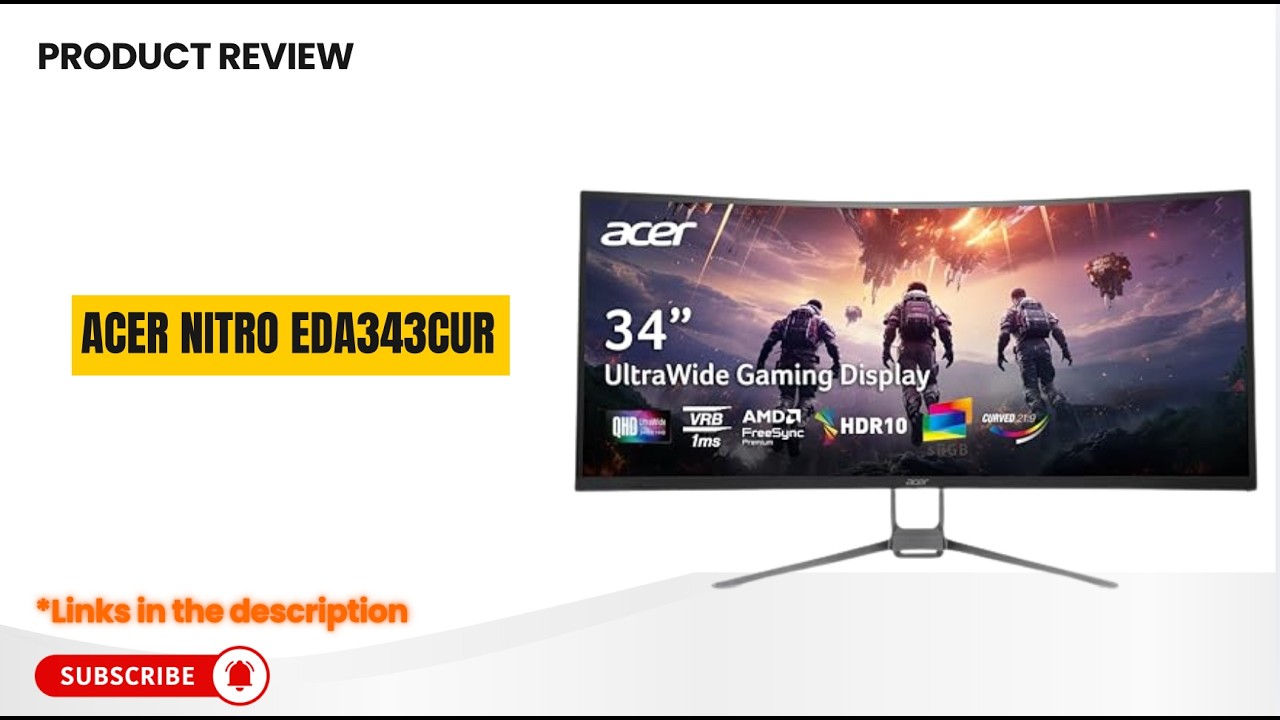 Acer Nitro 34” Curved Gaming Monitor Review 🔥 1000R Ultrawide QHD | 120Hz | FreeSync Premium