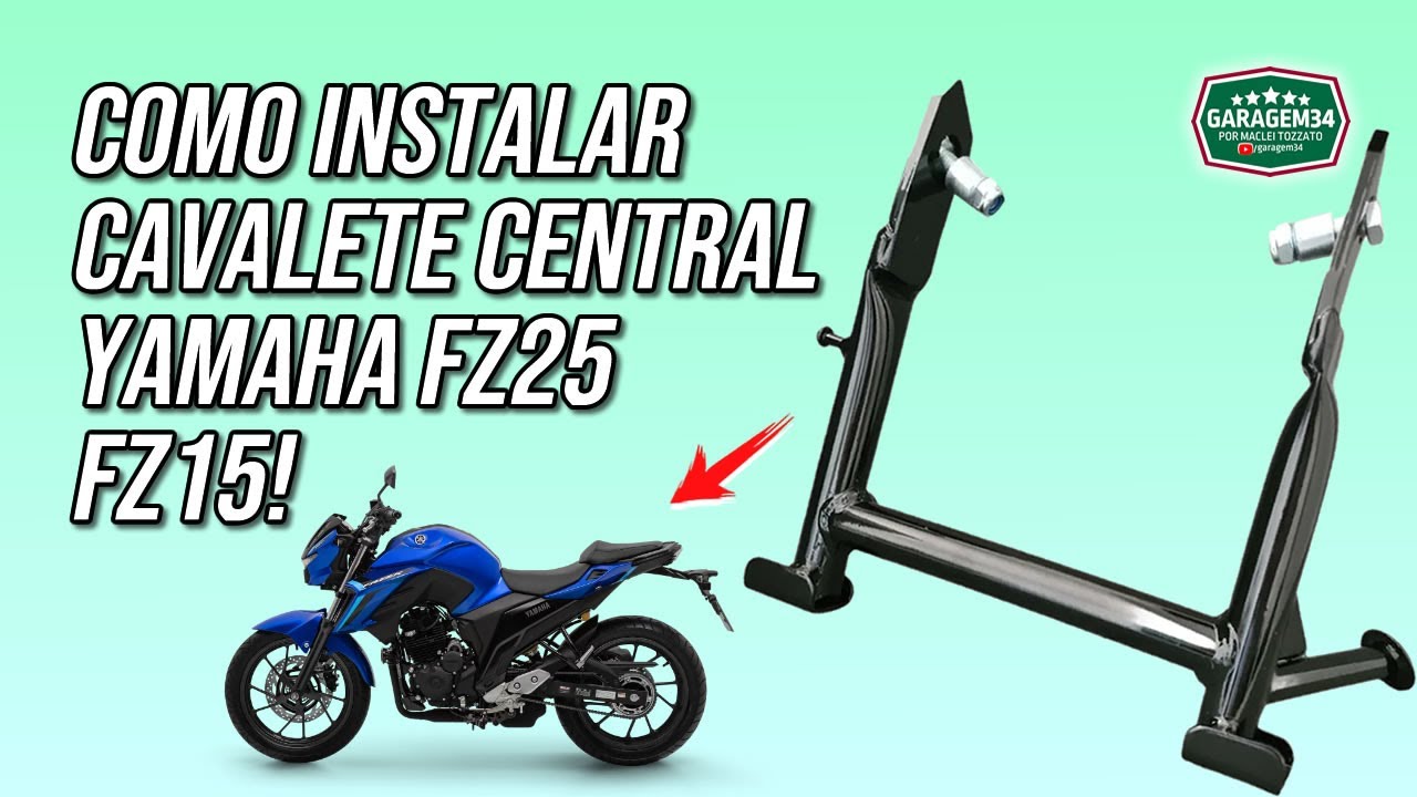 COMO INSTALAR CAVALETE CENTRAL NA YAMAHA FZ25 E FZ15!
