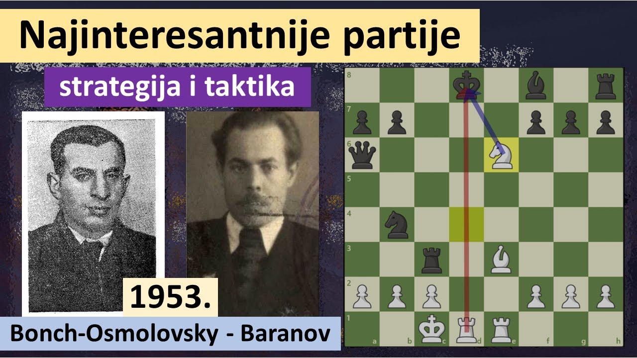 Šah strategija i taktika - sredina partije - Bonch-Osmolovsky vs Baranov, 1953