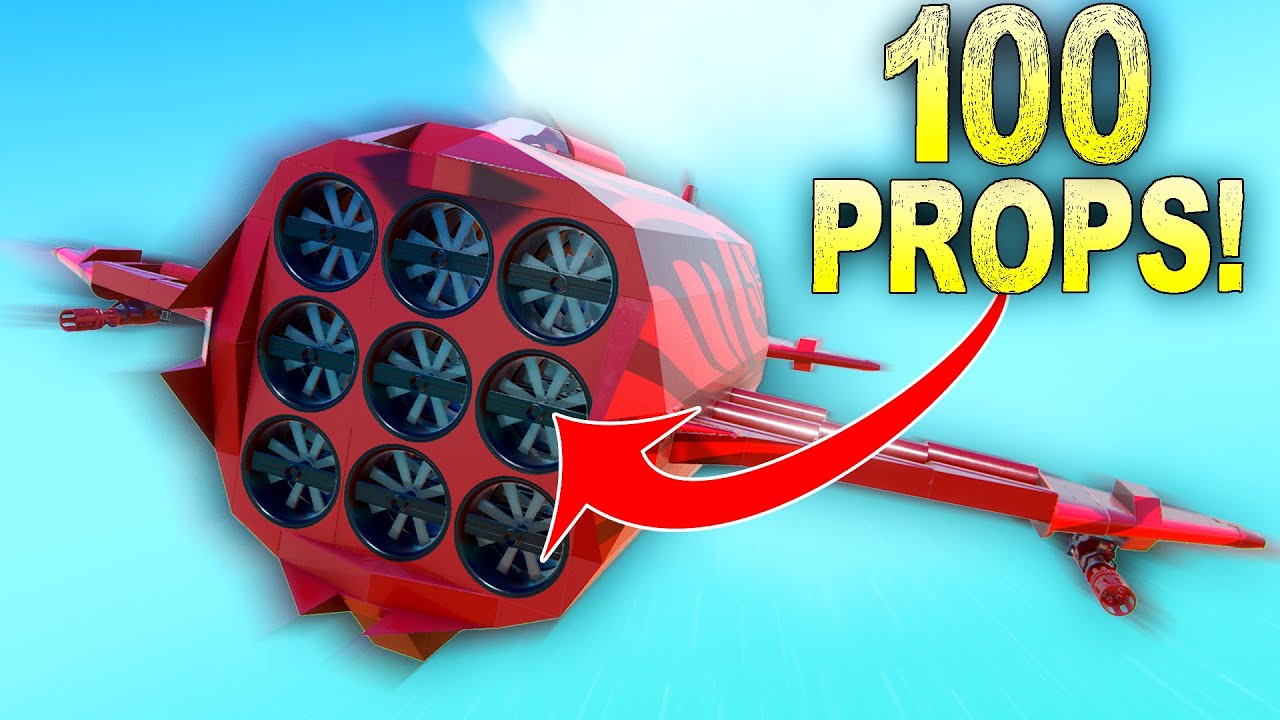 I Built A Ridiculous Plane Using 100 Tail Propellers!
