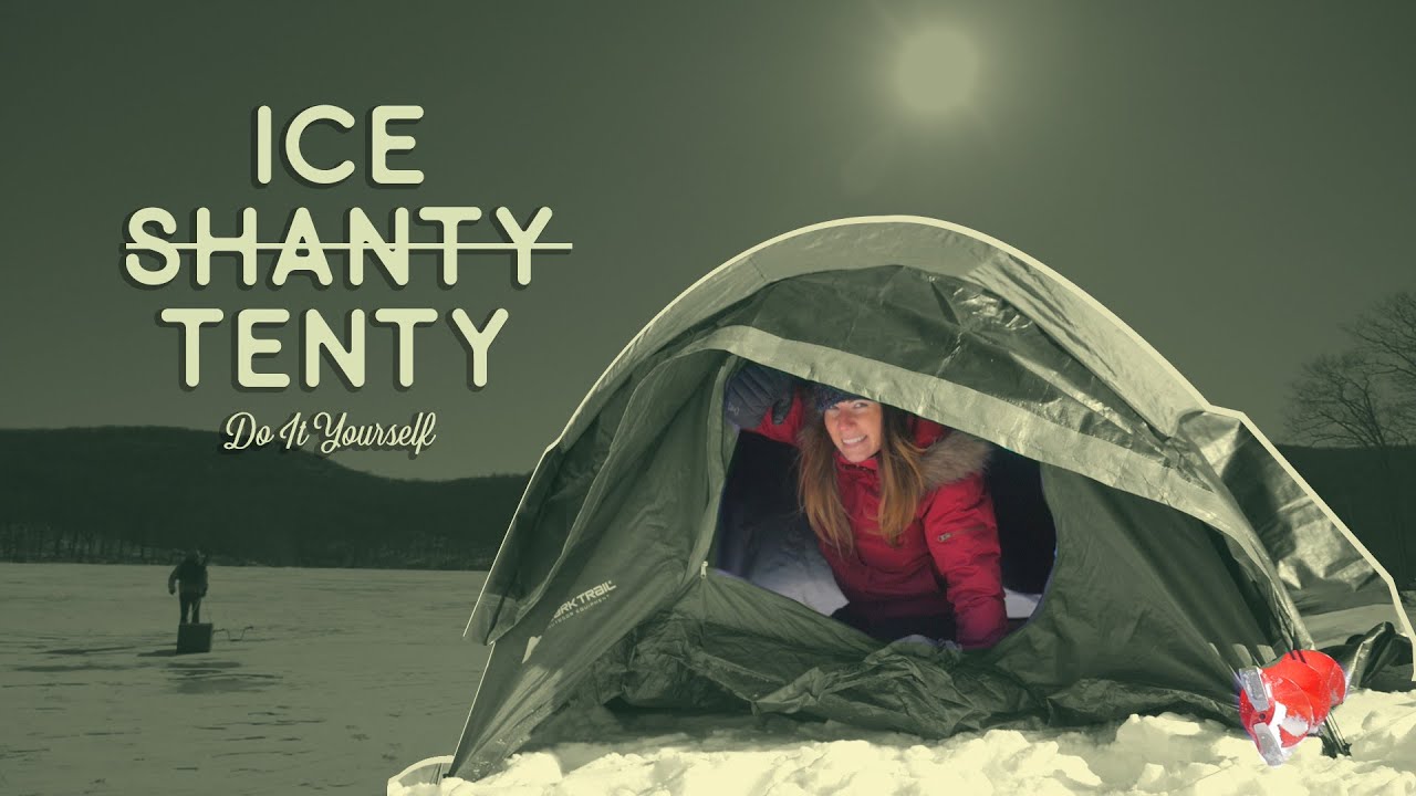 DIY Ice Shanty (with Cheap Camping Tent) - Vlog