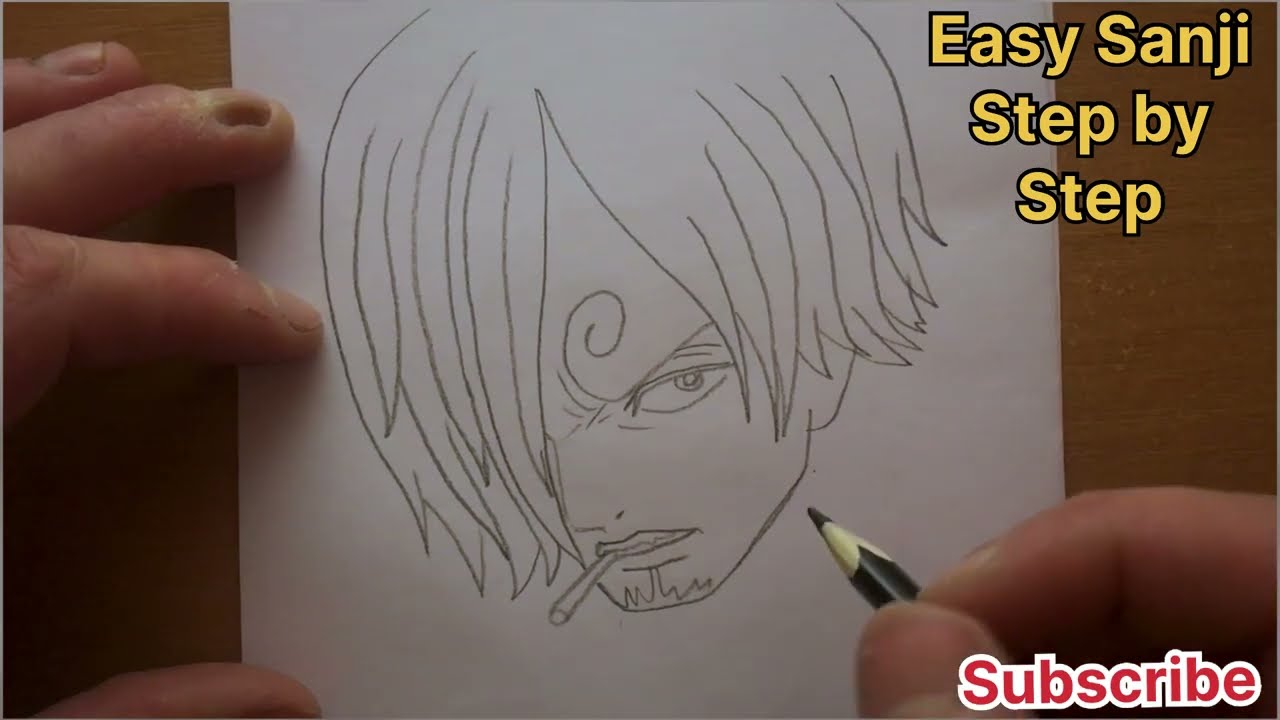 Easy drawing Sanji / drawing step by step / one piece / lesson for beginer