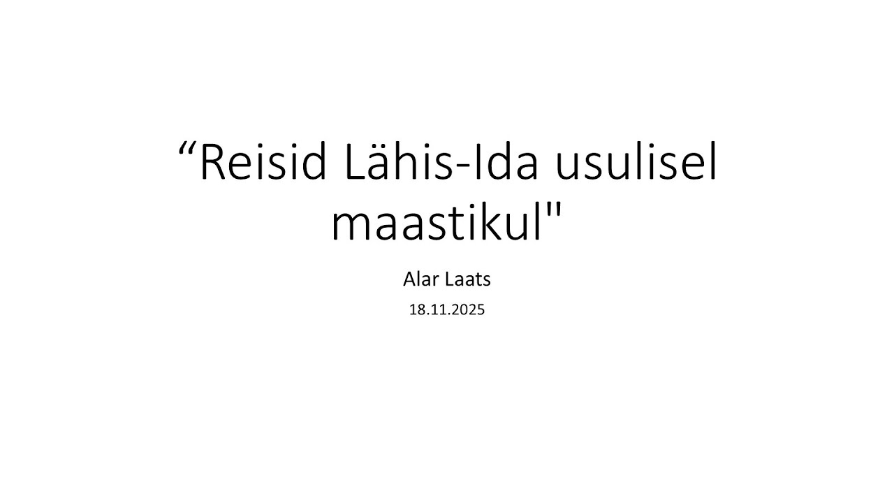Vaba akadeemia loeng 18.11.2025: Alar Laats 