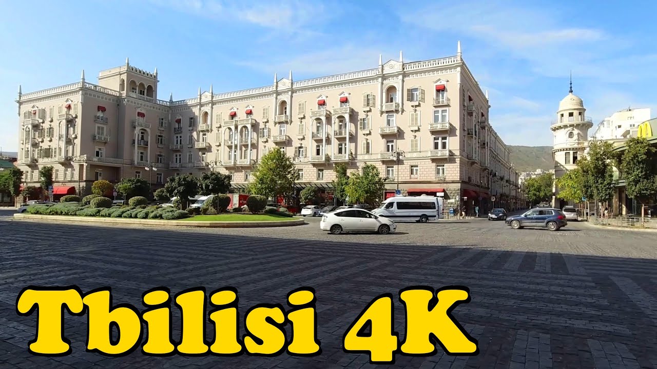 Tbilisi Georgia Walking tour [4K] Rike Park - Tbilisi railway station.