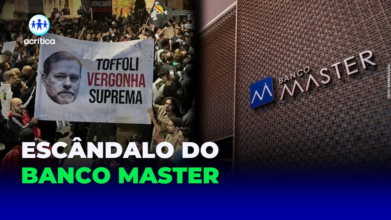 MANIFESTANTES SE REÚNEM CONTRA ESCÂNDALO DO BANCO MASTER