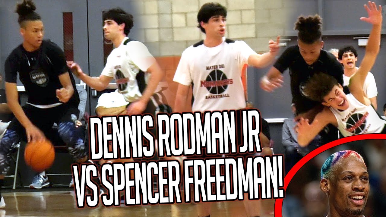 Dennis Rodman Jr vs Spencer Freedman 3 POINT SHOOTOUT! Dennis Rodman's Son Has a JUMPER!