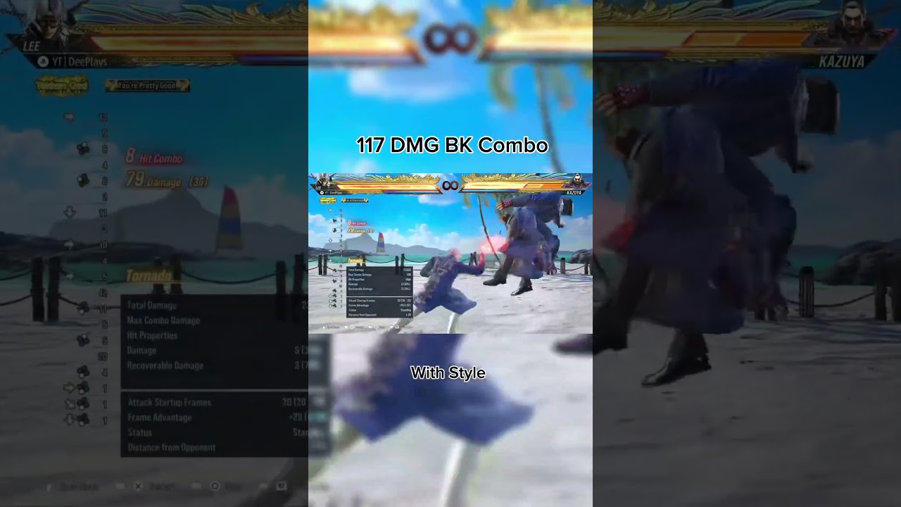 Lees 117 DMG Heat combo with style #leechaolan #tekken8 #tekken8content #lee