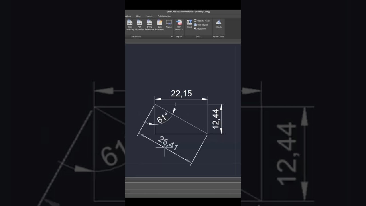 Puxando cotas de um ret&acirc;ngulo #autocad #engenharia #dicasdecad #cad #cad2d #dicas #desenhotecnico