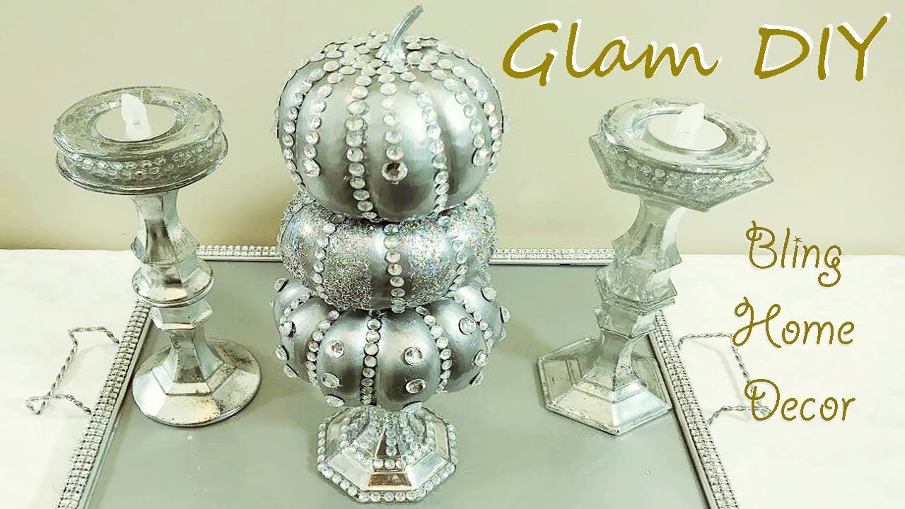 Dollar Tree DIY Glam Pumpkin Topiary Bling Fall Decor