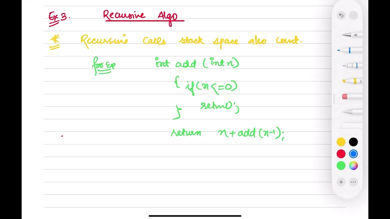 Space complexity of an Algorithm ||Example-3||How to calculate space complexity of an Algorithm
