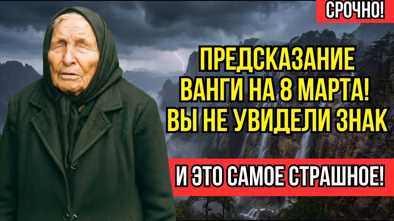 ПРОРОЧЕСТВО ВАНГИ НА 8 МАРТА:ВЫ НЕ ЗАМЕТИЛИ ЗНАК —И ЭТО САМОЕ СТРАШНОЕ