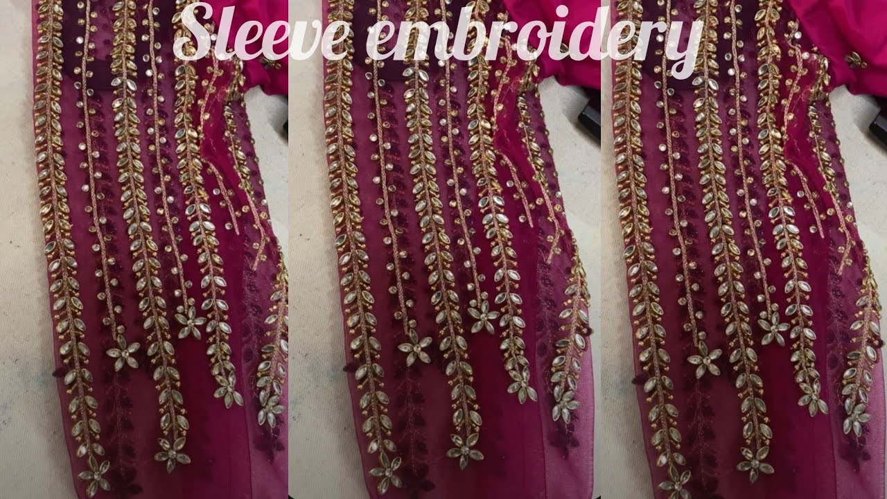 Easy amazing sleeve embroidery design |embroidery border design ✨