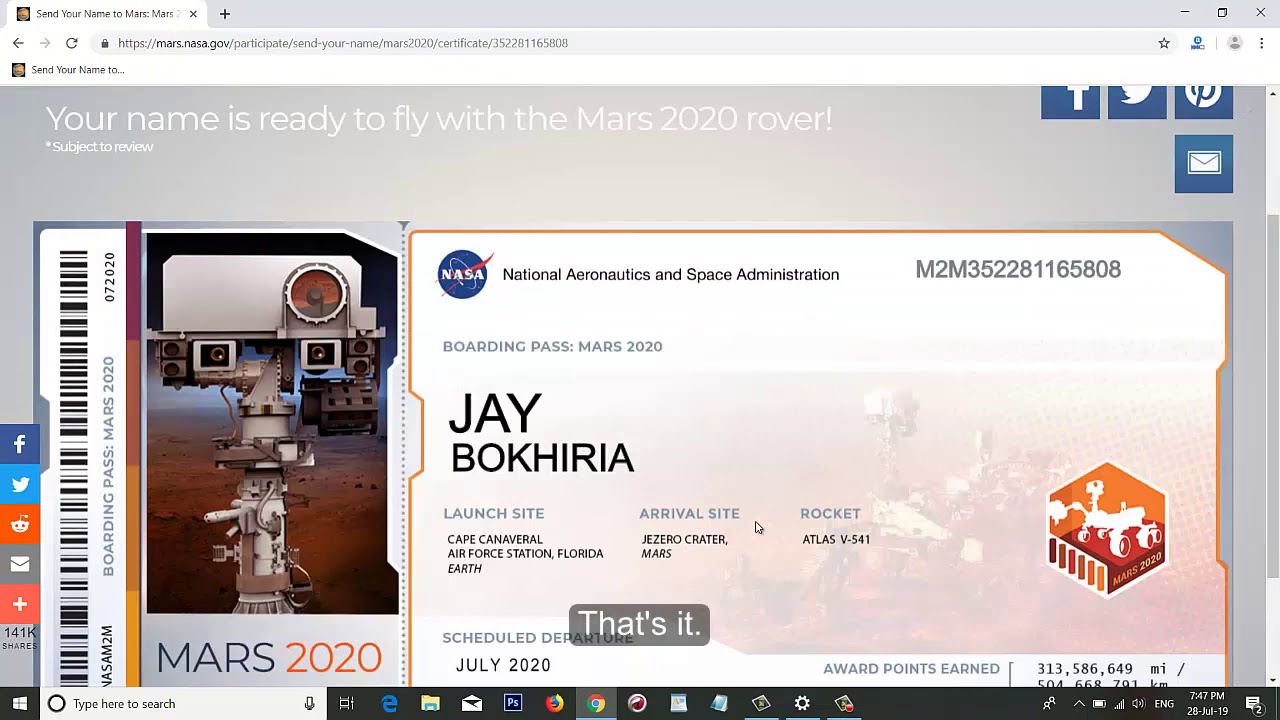 How To Send Your Name To Mars 2020 NASA