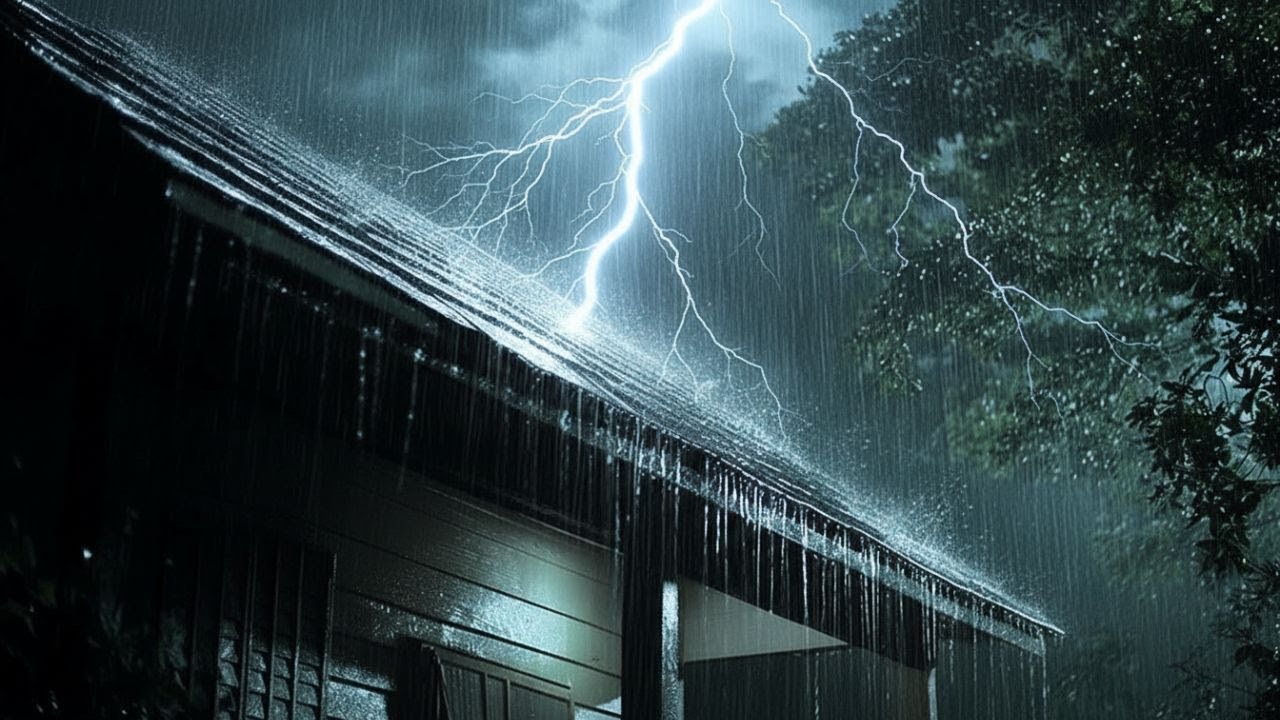Find Comfort in the Sound of Night Rain  Heavy Rain on Tin Roof for Deep Sleep 🌧️