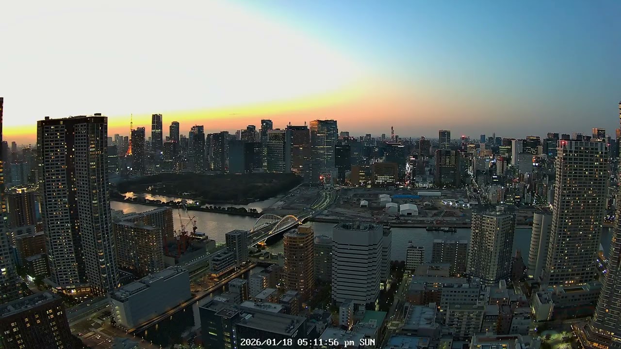 Tokyo Sunset 4K | Tsukiji & Kachidoki City View | Japan Archive | 2026-01-18