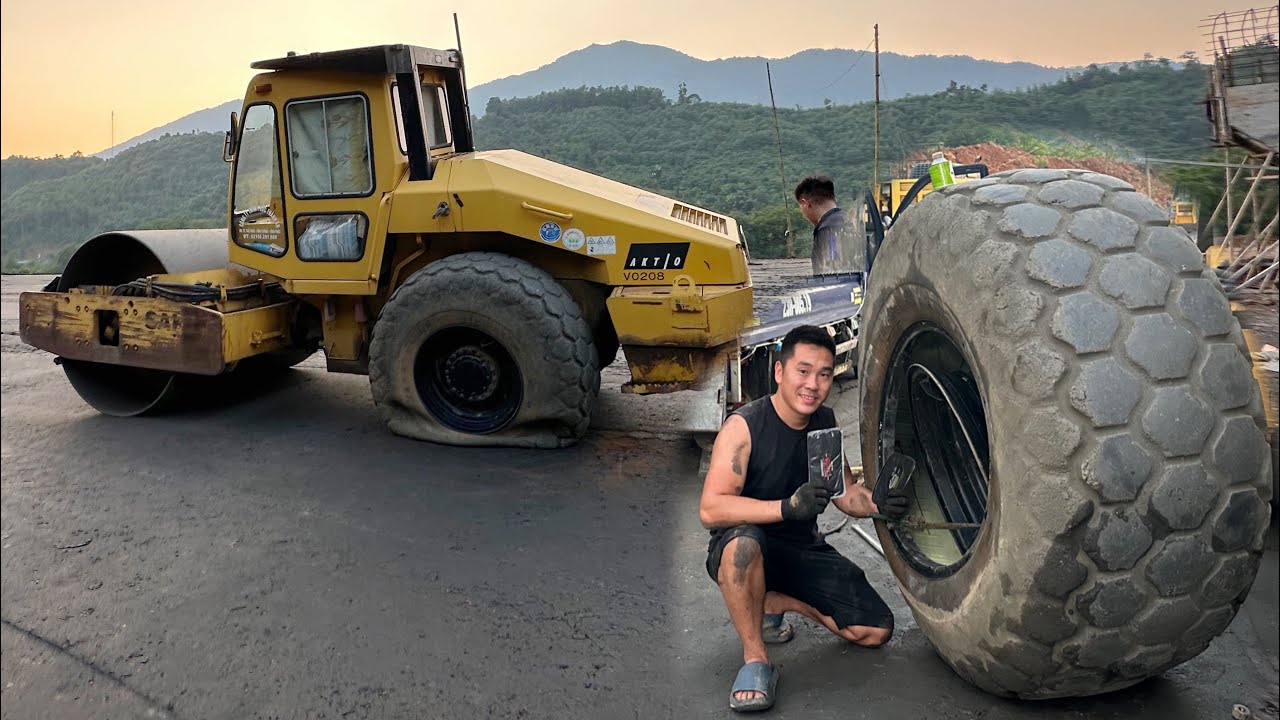 travel 100 km to change tires at a highway construction site
