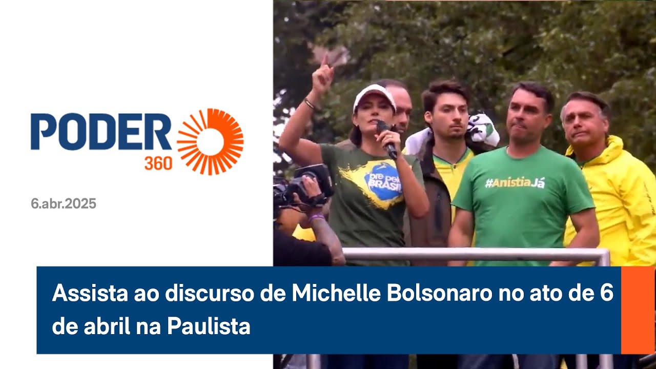 Assista ao discurso de Michelle Bolsonaro no ato de 6 de abril na Paulista