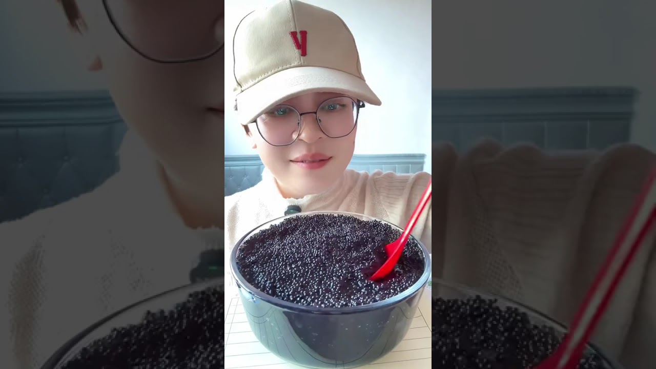 ASMR voice control eating sound colorful crunchy tobiko eggs #fyp 