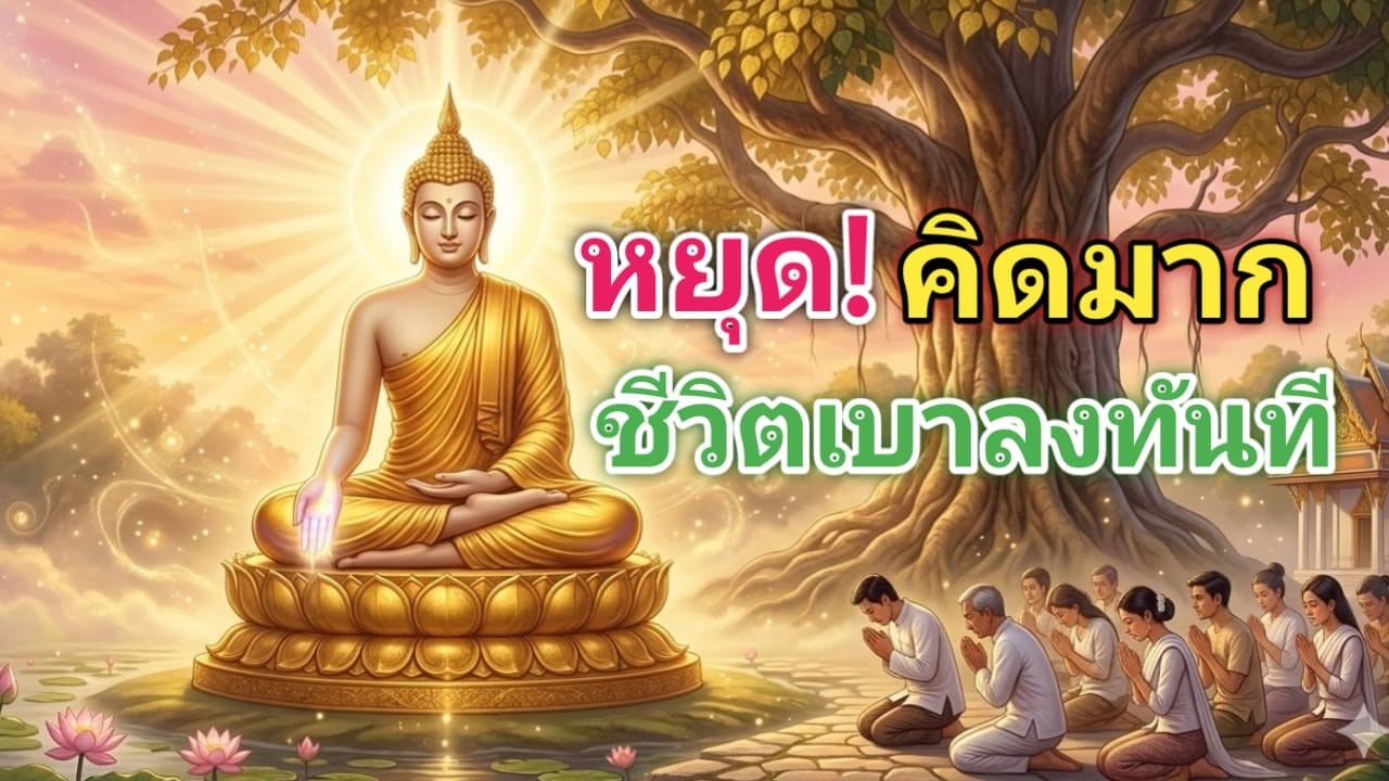 “หยุดคิดมาก แล้วชีวิตจะเบาลงทันที”#ขอให้ทุกท่านจงมีความสุข #สุขใจได้ฟังธรรม