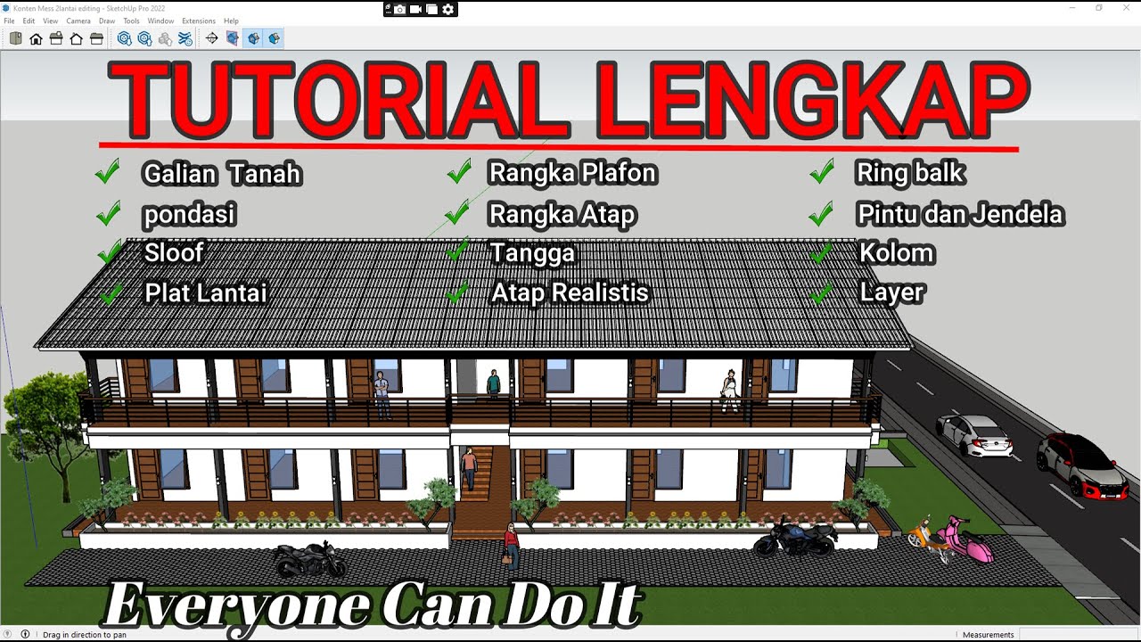 Sketchup Tutorial !!! Desain rumah 2 LANTAI Dari NOL