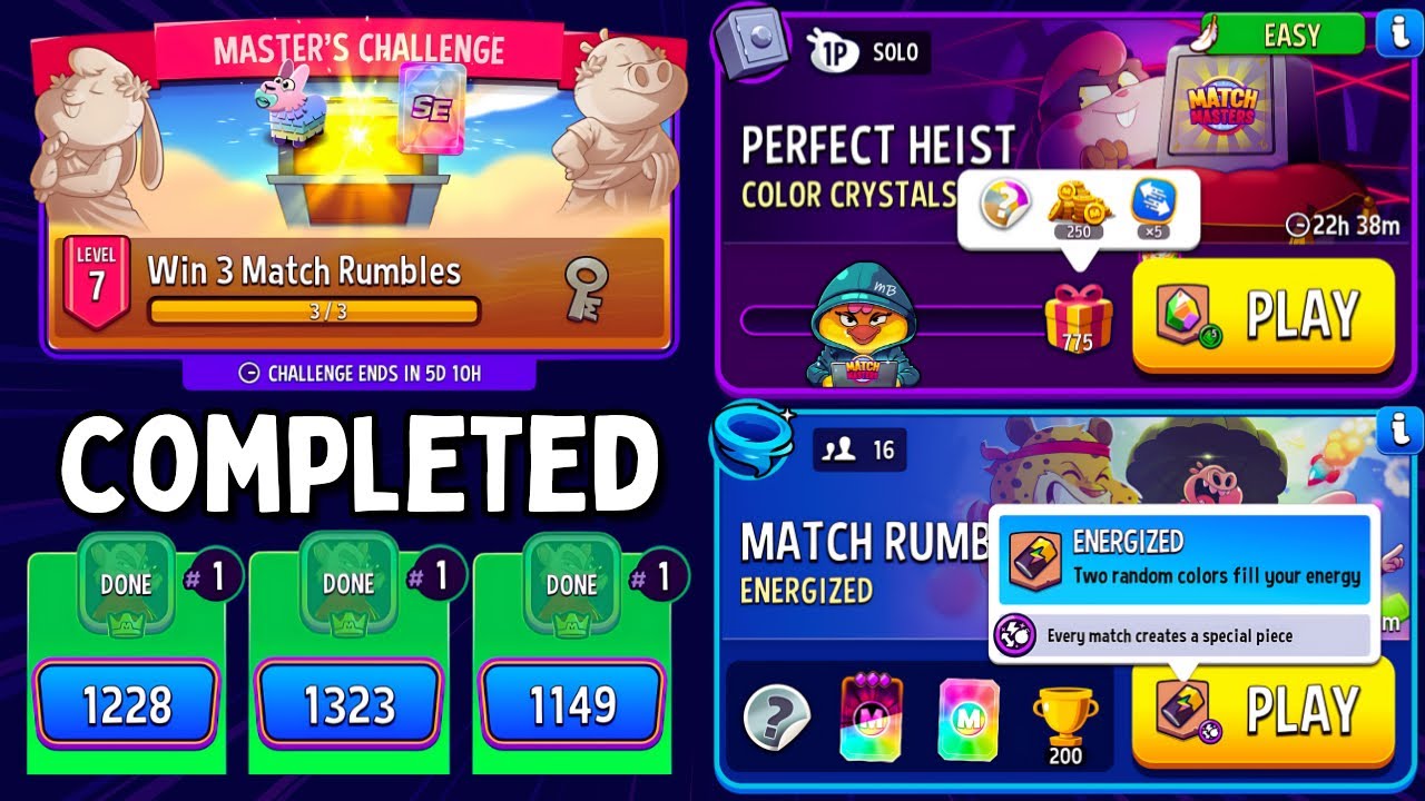 WEEKLY CHALLENGE COMPLETED/ Color Crystals + Gimme Green Perfect Heist/ 16 players Rumble Energized