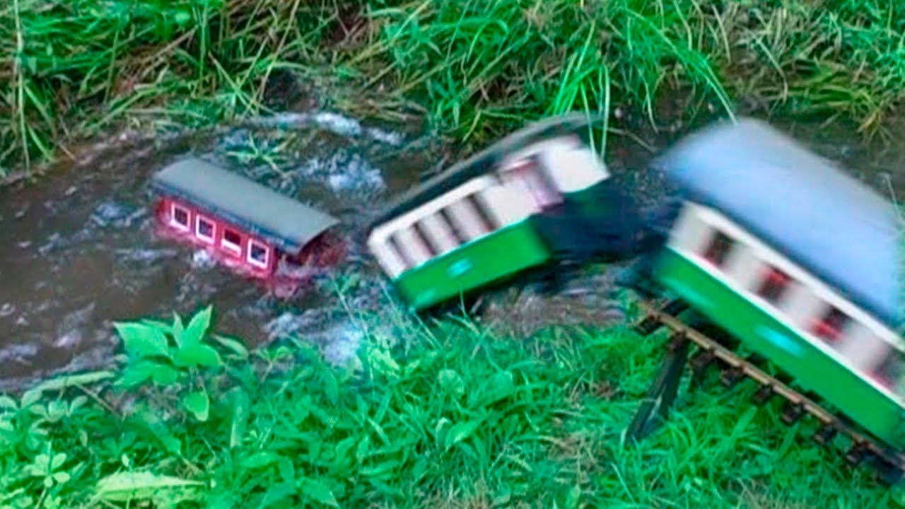 G-Scale Model Sinks in Train Wreck