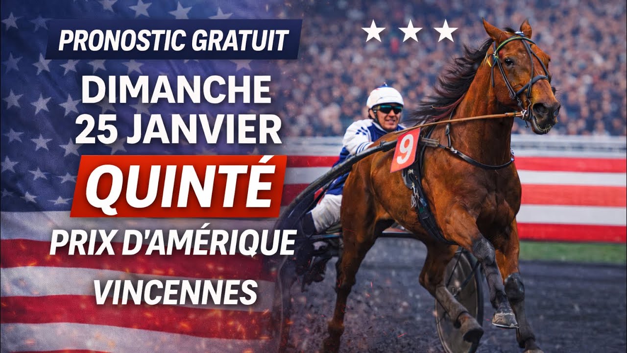 Comment gagner aux courses ? Prono Gratuit Quinté Dimanche 25 Janvier Vincennes - Prix d’Amérique