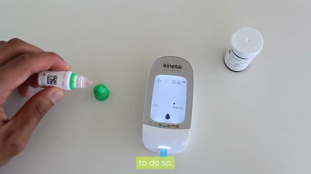 Глюкоза - Тест с контрольным раствором - Kinetik Wellbeing