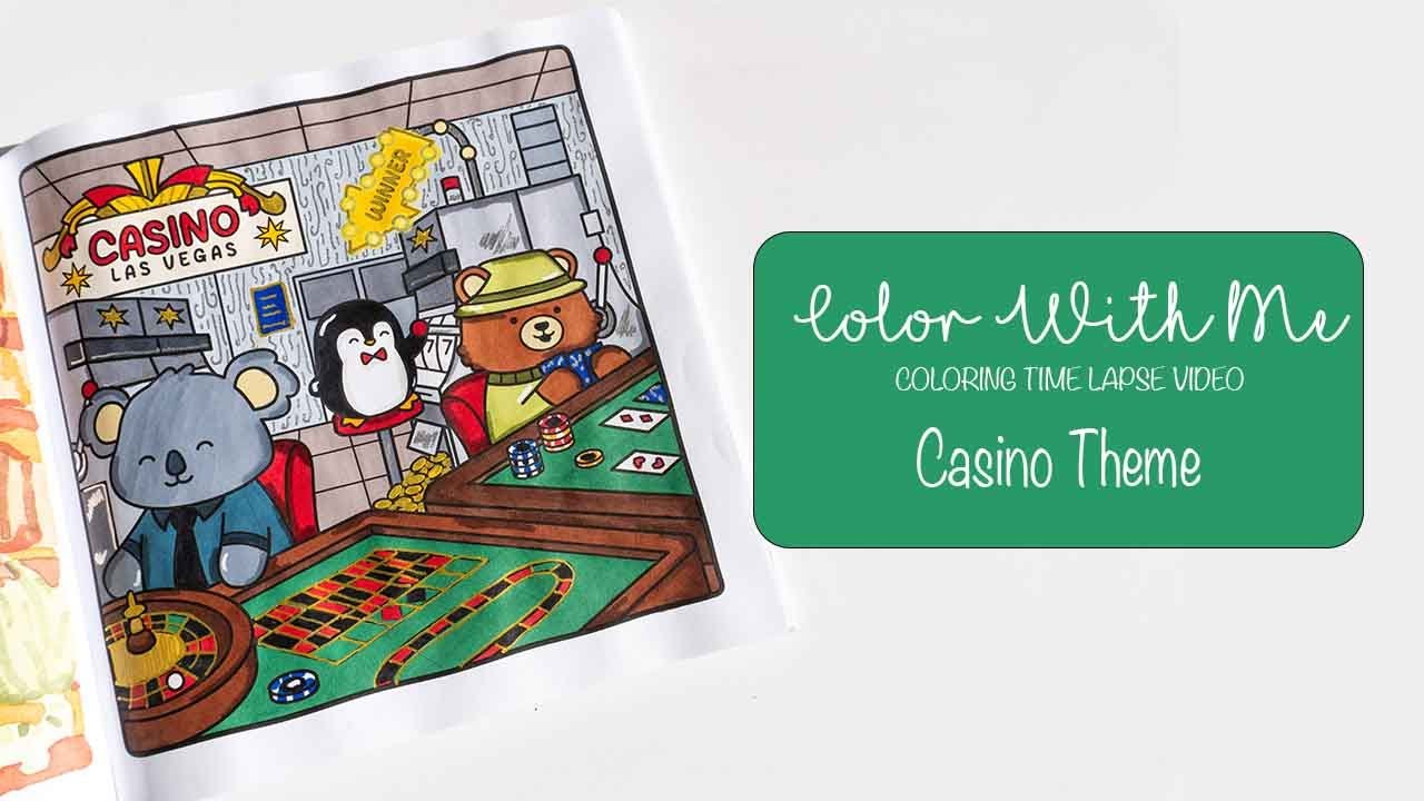 Color With Me | Casino Theme | Travel Coloring Book | Nina Luna | Coloring Time Lapse