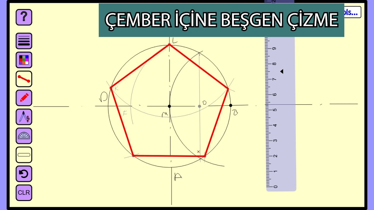 PERGEL İLE ÇEMBER İÇİNE BEŞGEN ÇİZME