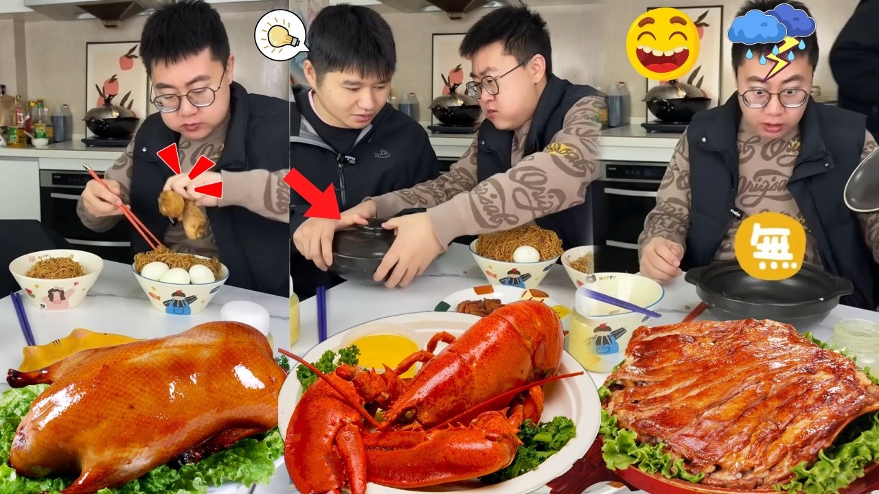 蠢哥哥太坏了欺负弟弟还吃独食？聪明的弟弟拿出砂锅套路哥哥，哥哥真的上当了最后才发现砂锅里是假的啥也没吃到