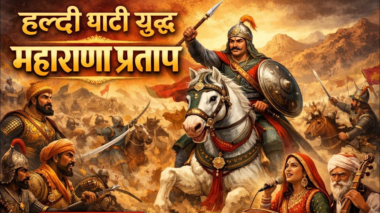 हल्दी घाटी युद्ध महाराणा प्रताप लोक गीत शौर्य से भरा ओर मात्र भूमि भक्ति परिपूर्ण शब्दों का समावेश ह