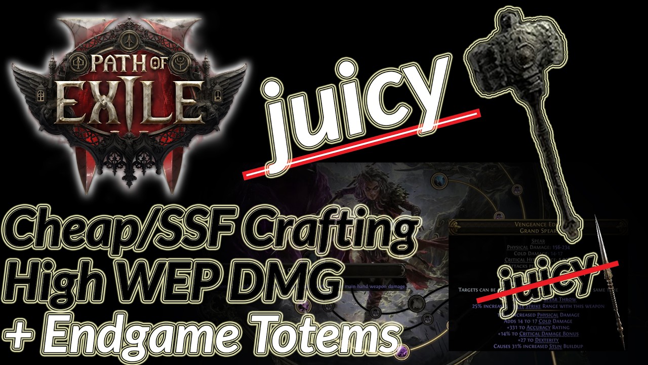 [POE2] Base Power: Crafting (cheap/SSF) High WEP DMG for Spirit Walker + Endgame Totems Build Update