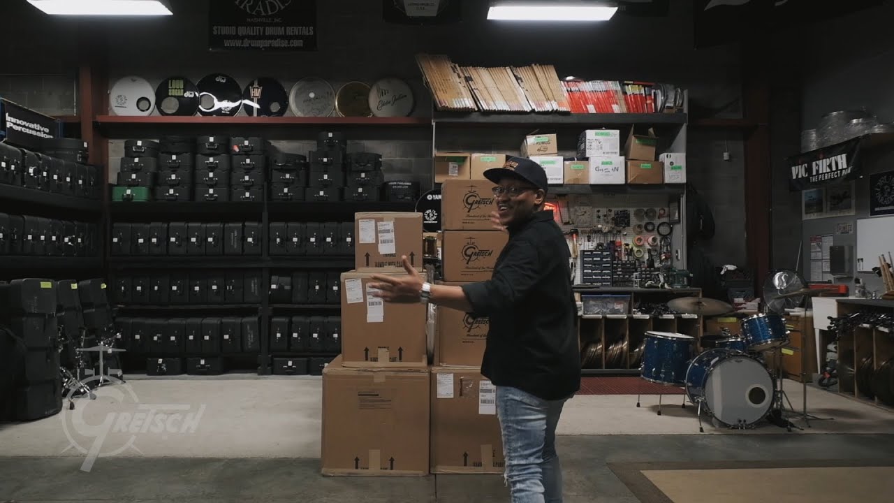 Terence F. Clark Unboxes His Fresh Gretsch Broadkaster kit (pt.1)