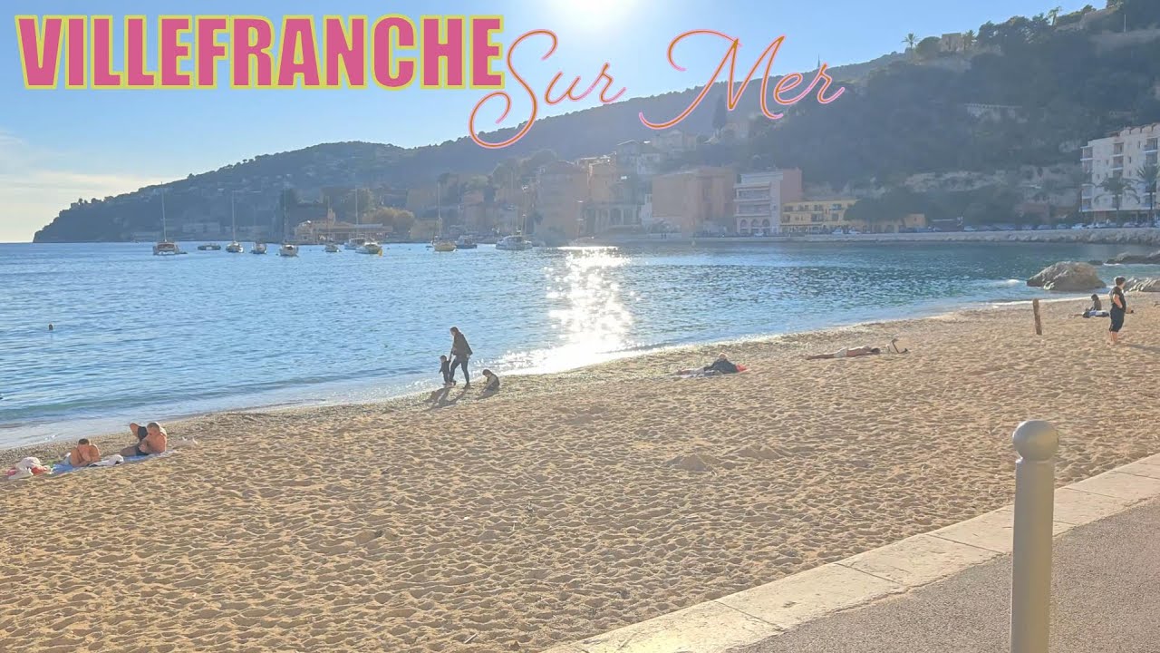 Villefranche-sur-Mer, France 4K Riviera Tour, Seafront ebike ride: Beach, Old Town, Maritime Station