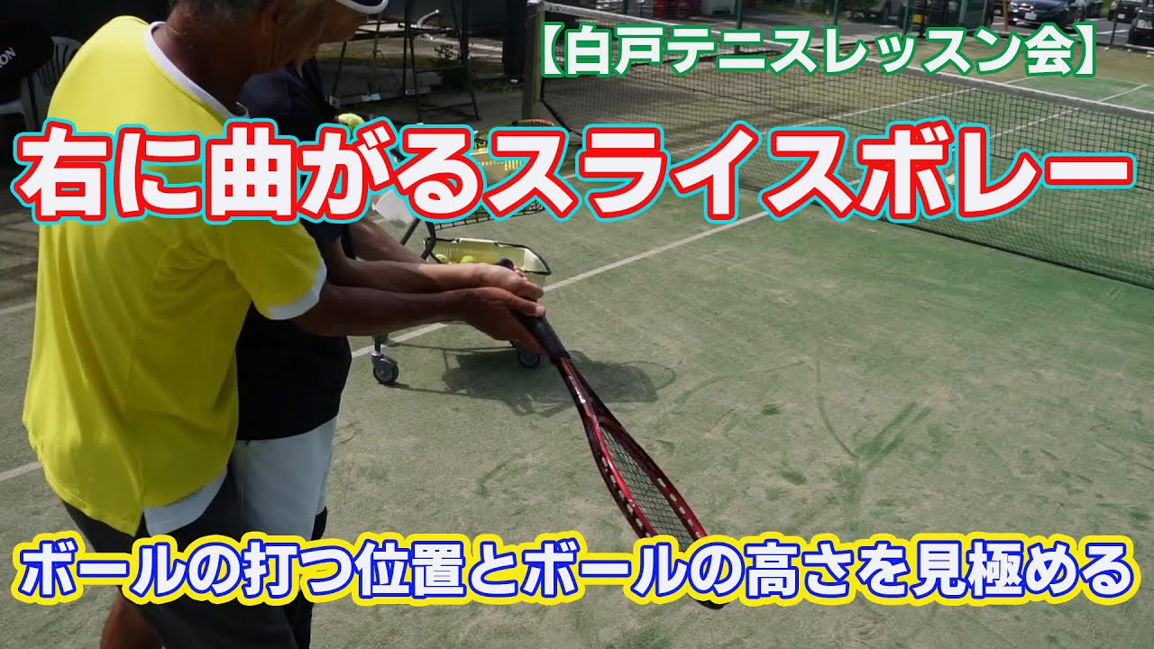 右に曲がるスライスボレー