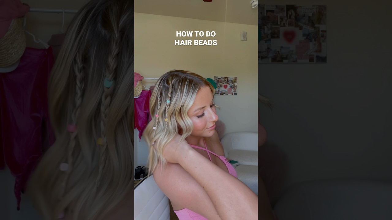 Hair beads tutorial!! #summerhairstyles #festivalhairstyle #hairtutorial #hairstyleinspo