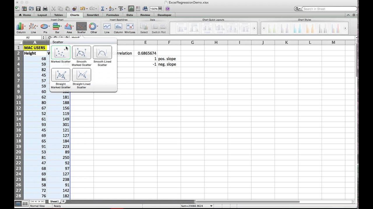 Scatter Plots and Correlation (Mac and Windows)