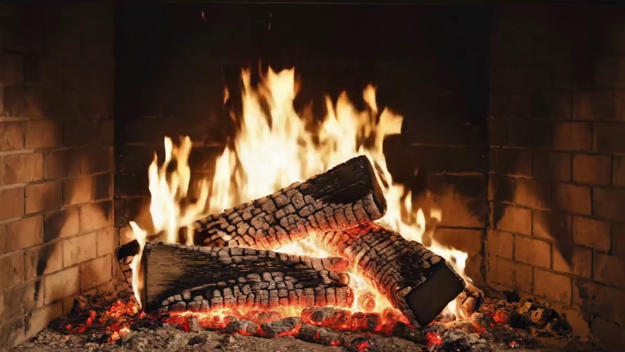 Fireplace 4K 60fps real 3d sound Звук огня треск дров камина Объемный звук для медитации Релаксации