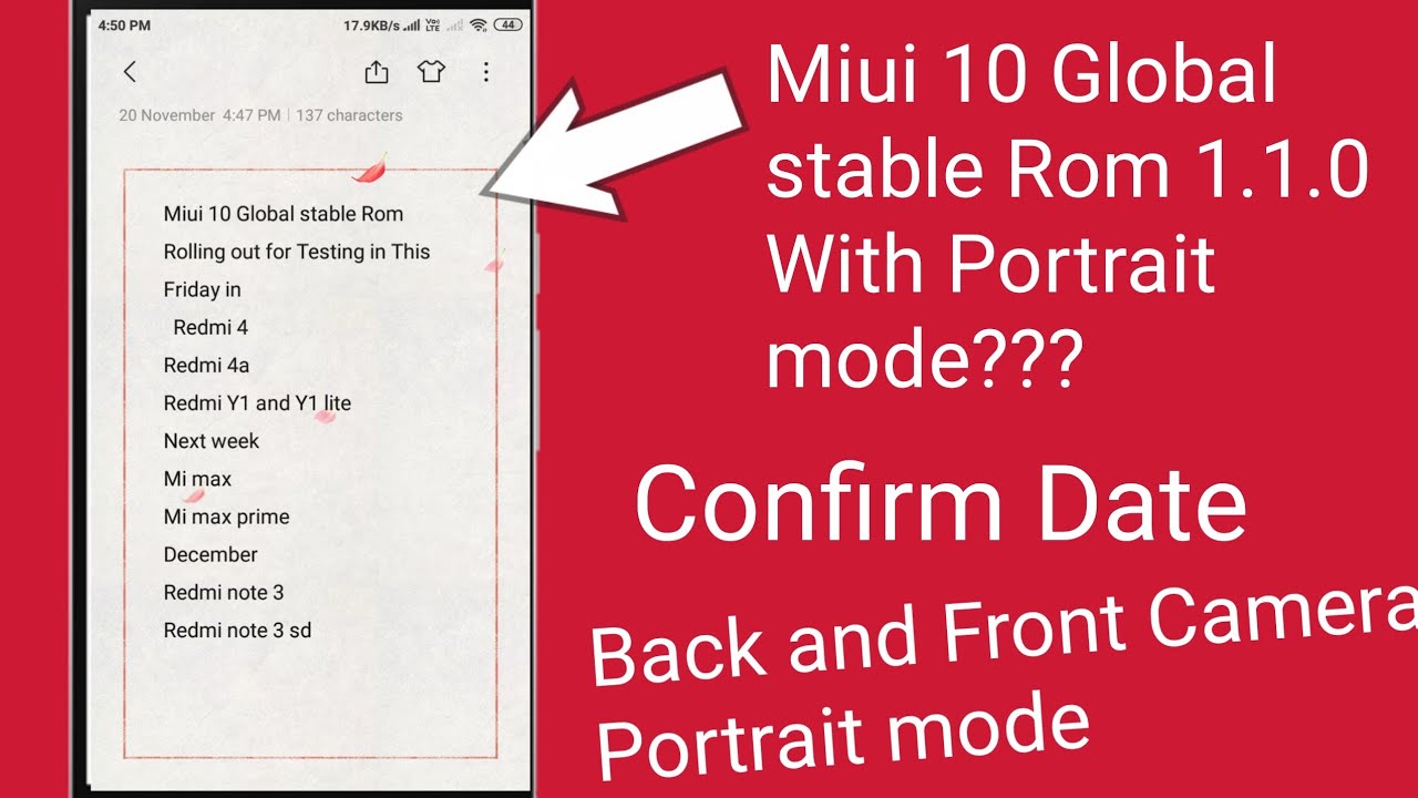 Miui 10 1.1.0 With portrait mode without portrait mode ???