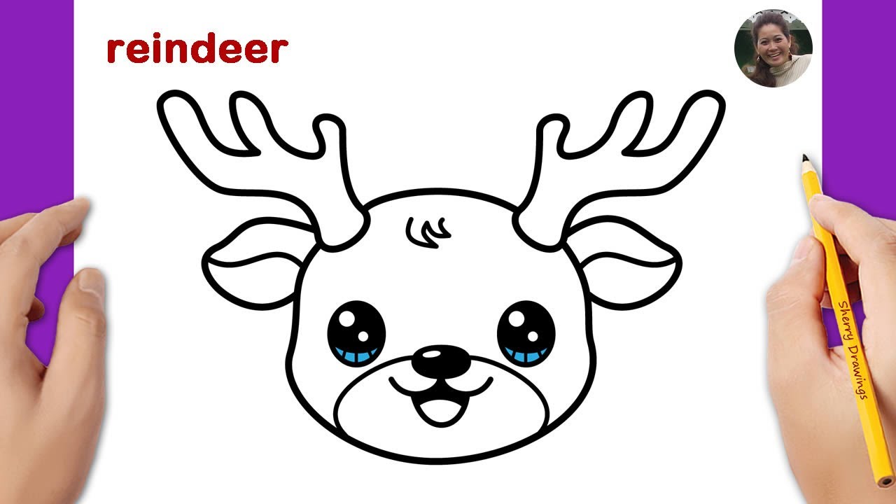 How to draw a reindeer easy | Christmas drawing | How to draw Christmas stuff