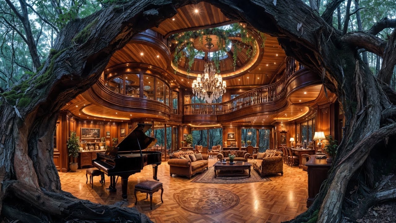 Building a Luxury Mansion Inside a Giant Tree | ASMR No Talking