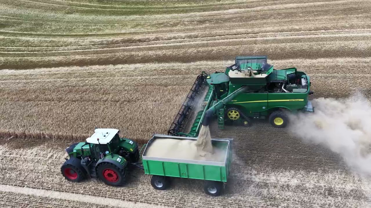 Gersten Ernte 2025 in der B&ouml;rde bei Magdeburg im Einsatz John Deere S 790 und Fendt Ideal 9T. Teil 1