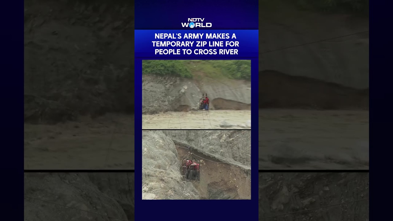 Nepal Flood News: Nepal Army Sets Up Zip Line Across Trishuli River