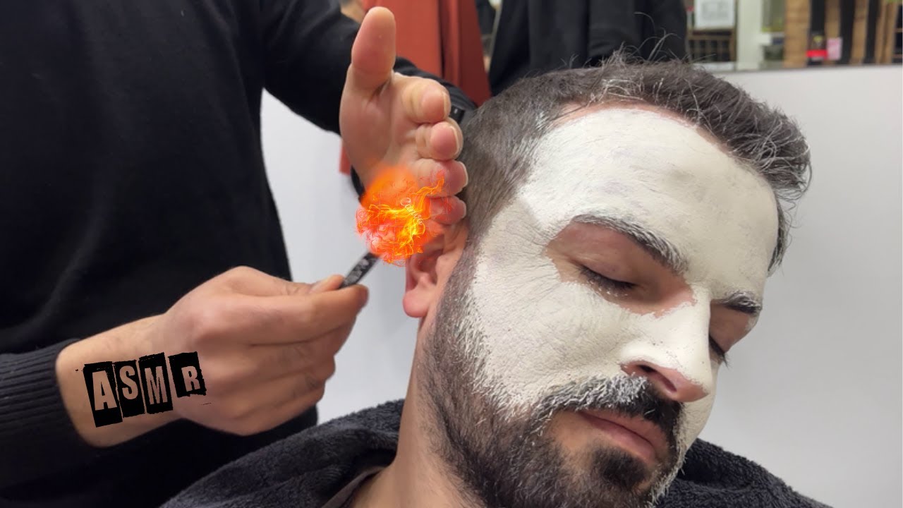 Face cleaning and massage at the barbershop [ASMR]